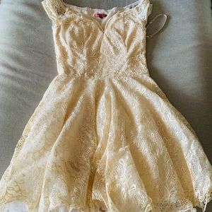 Asos Chi Chi London Lace midi Dress in White